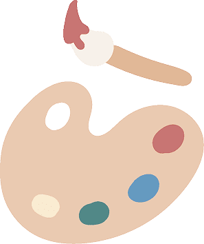 絵の具パレットのイラスト